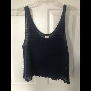 Cropped knit sweater tank
